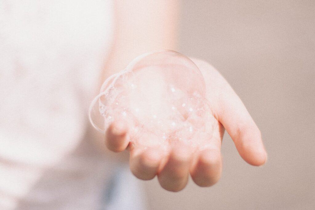 A soap bubble in my hand