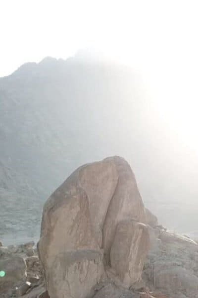 The rock that was split near Mount Sinai