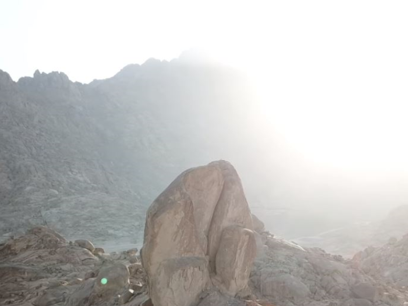 The rock that was split near Mount Sinai