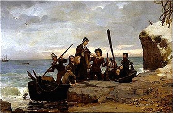 The Landing of the Pilgrims, 1877. Pilgrim Hall Museum